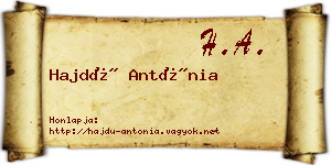 Hajdú Antónia névjegykártya